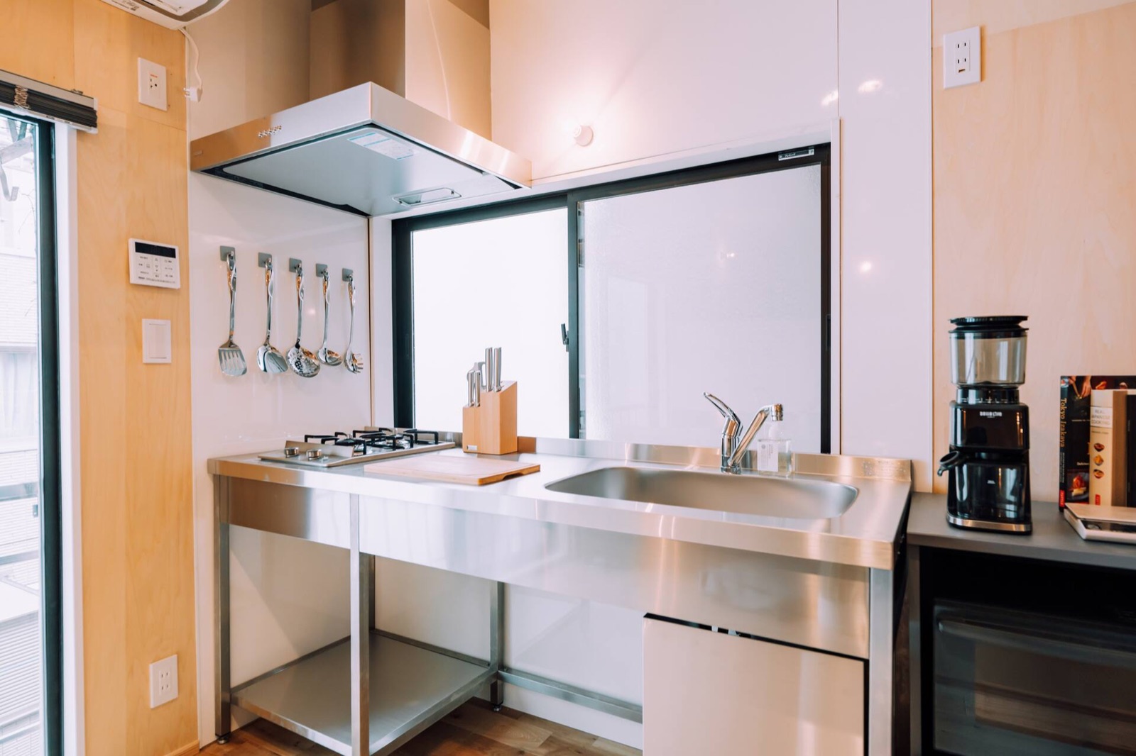 Hidden Playground Kagurazaka — Full kitchen with dual gas burner