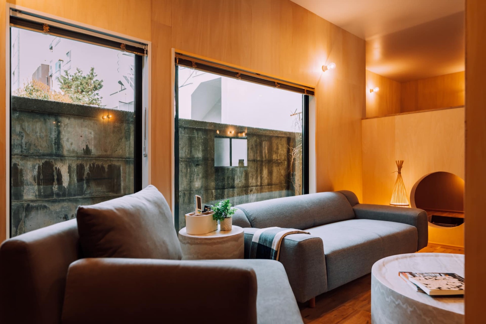 Hidden Playground Kagurazaka — Living room — natural wood